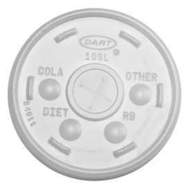 Plastic PS Deksel met rietsleuf transparant Ø8,6cm (1000 stuks)