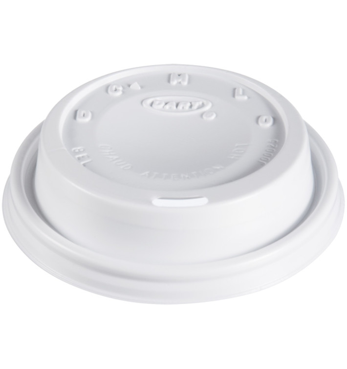 Plastic Deksel PS "Cappuccino" wit Ø8,1cm (100 stuks) Plastic Deksel PS "Cappuccino" wit Ø8,1cm (100 stuks)