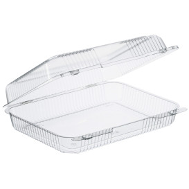 Plastic scharnierende Deli-Container OPS "StaenLock" transparant 1430ml (250 stuks)