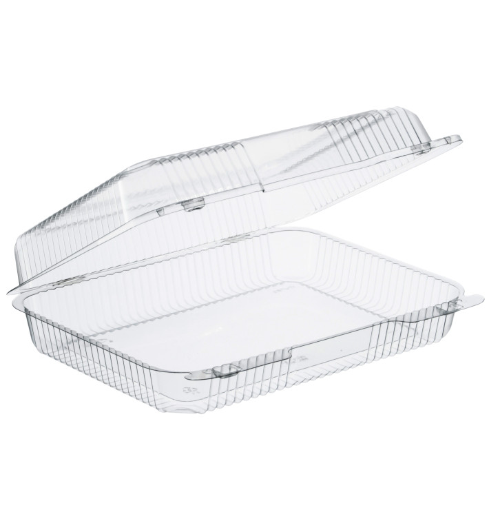 Plastic scharnierende Deli-Container OPS "StaenLock" transparant 1430ml (125 stuks) 