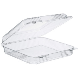 Plastic scharnierende Deli-Container OPS "StaenLock" transparant 1370ml (250 stuks)