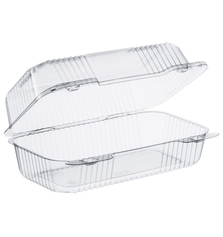 Plastic scharnierende Deli-Container OPS "StaenLock" transparant 878ml (250 stuks) Plastic scharnierende Deli-Container OPS "StaenLock" transparant 878ml (250 stuks)