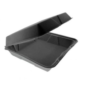 Schuim stokbrood Container Verwijderbare Deksel zwart 2,40x2,35cm (100 stuks) 