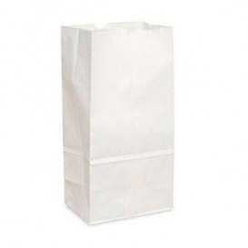 Papieren zak zonder handvat kraft wit 15+9x28cm (1000 stuks)