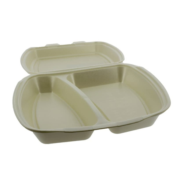 Schuim lunch doos met 2 Compartmenten Champagne 2,40x2,10x0,70cm (250 stuks) Schuim lunch doos met 2 Compartmenten Champagne 2,40x2,10x0,70cm (250 stuks)