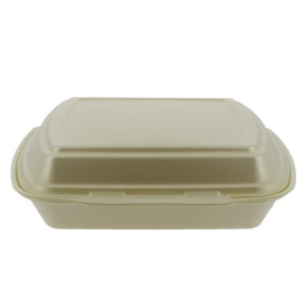 Schuim lunch doos met 2 Compartmenten Champagne 2,40x2,10x0,70cm (250 stuks)