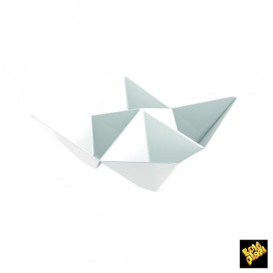 Proeving plastic kom PS "ofigami" wit 10,3x10,3cm (25 stuks)