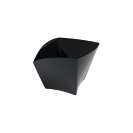 Plastic PS proefbeker Boog vormig zwart 90 ml (25 stuks) 