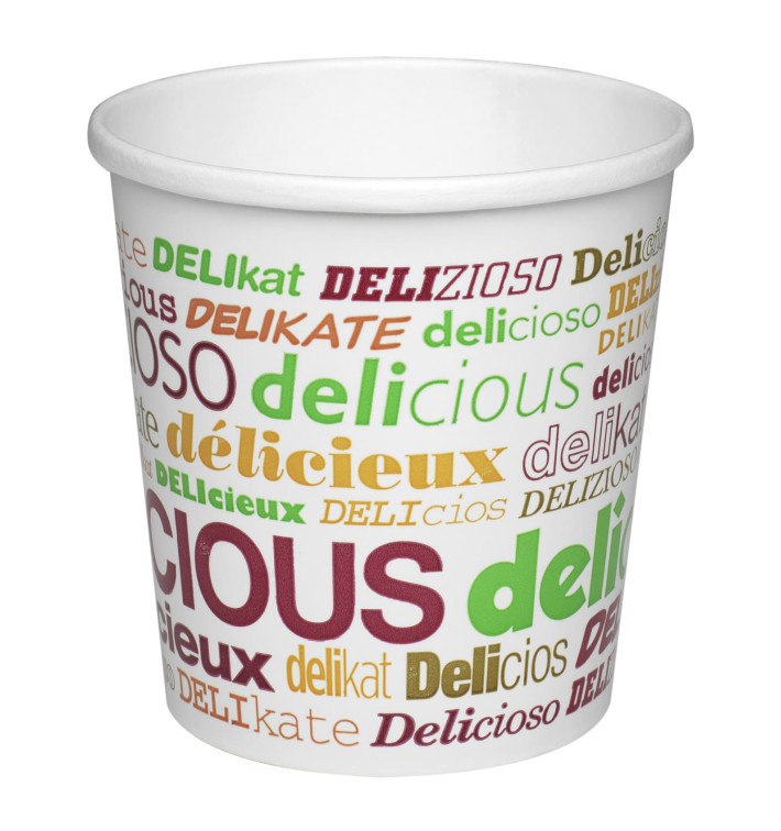 Papieren soep kom "Delicius" 16Oz/473ml Ø9,8cm (25 stuks) Papieren soep kom "Delicius" 16Oz/473ml Ø9,8cm (25 stuks)