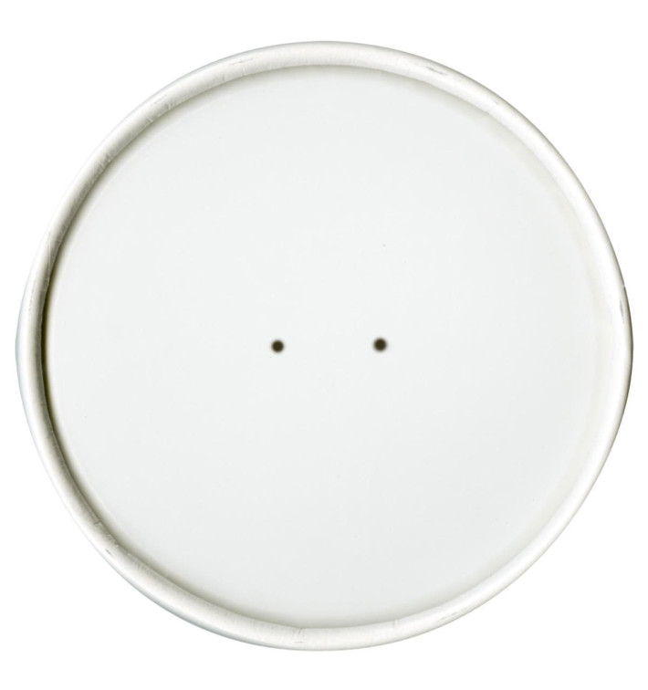 Papieren Deksel plat wit Ø11,7cm (25 stuks) Papieren Deksel plat wit Ø11,7cm (25 stuks)