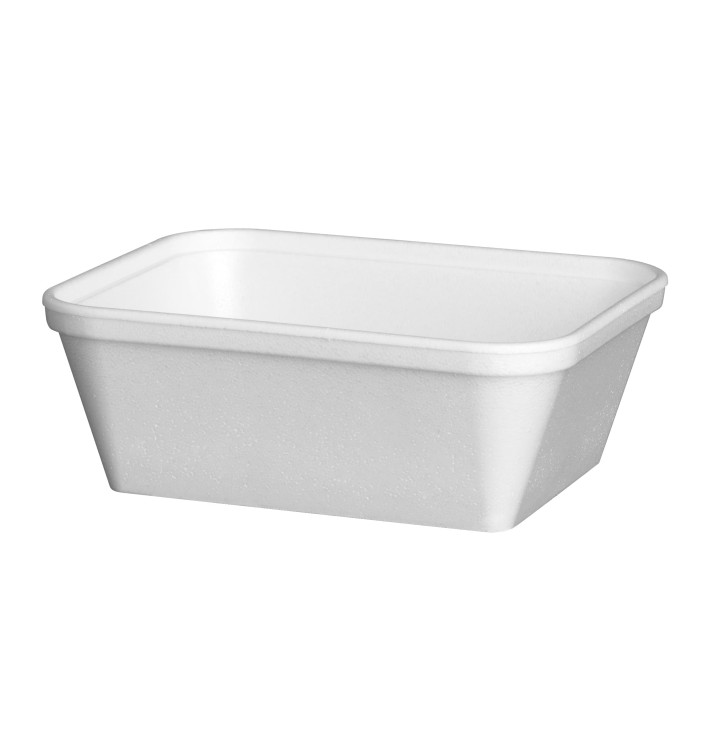 Schuim Container "Diner-pakket" Rechthoekige vorm wit 430ml (500 stuks) Schuim Container "Diner-pakket" Rechthoekige vorm wit 430ml (500 stuks)