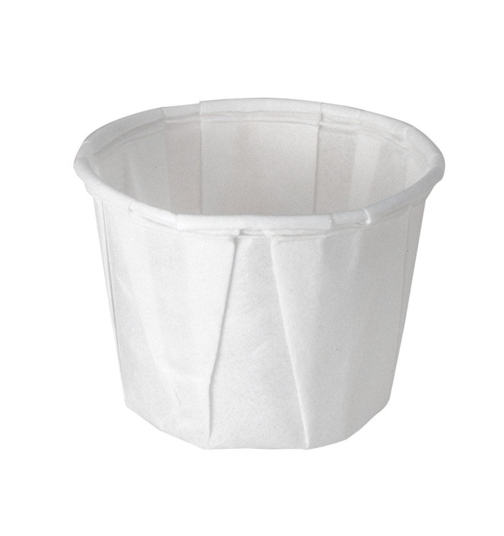 Geplooide papieren souffle beker 15ml (250 stuks) Geplooide papieren souffle beker 15ml (250 stuks)