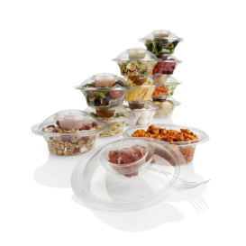 Plastic deli Container 375ml + Plastic Deksel "Press&Dress" + Portie beker (150 pakkets)