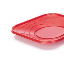 Plastic bord PP "X-Table" Vierkant rood 18 cm (120 stuks)