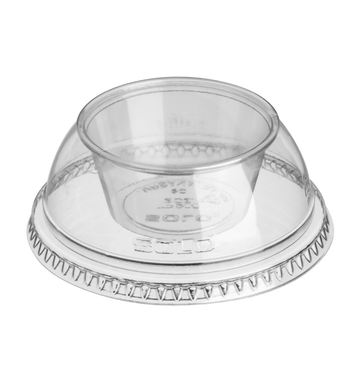 Plastic Deksel met Portie beker PET Kristal "Dress" Ø9,2cm (500 stuks) Plastic Deksel met Portie beker PET Kristal "Dress" Ø9,2cm (500 stuks)