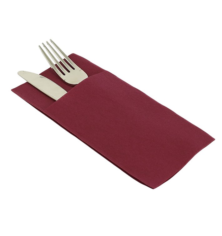 Zakvouw papieren airlaid servetten Kanguro bordeauxrood 33x40cm (480 stuks) Zakvouw papieren airlaid servetten Kanguro bordeauxrood 33x40cm (480 stuks)