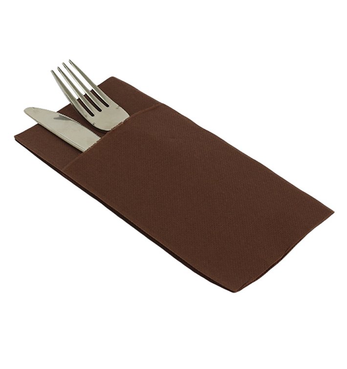 Zakvouw airlaid servetten "Kanguro" bruin 40x40cm (480 stuks) Zakvouw airlaid servetten "Kanguro" bruin 40x40cm (480 stuks)