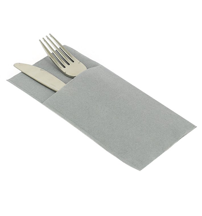 Zakvouw airlaid servetten "Kanguro" grijs 40x40cm (480 stuks) Zakvouw airlaid servetten "Kanguro" grijs 40x40cm (480 stuks)