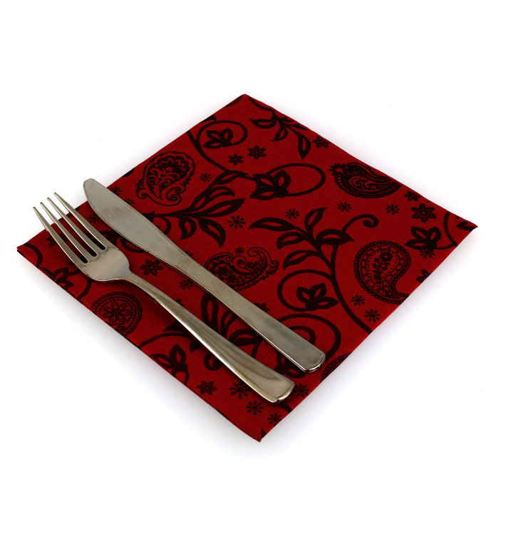 Airlaid Servetten "Cachemir" bordeauxrood 40x40cm (50 stuks) Airlaid Servetten "Cachemir" bordeauxrood 40x40cm (50 stuks)
