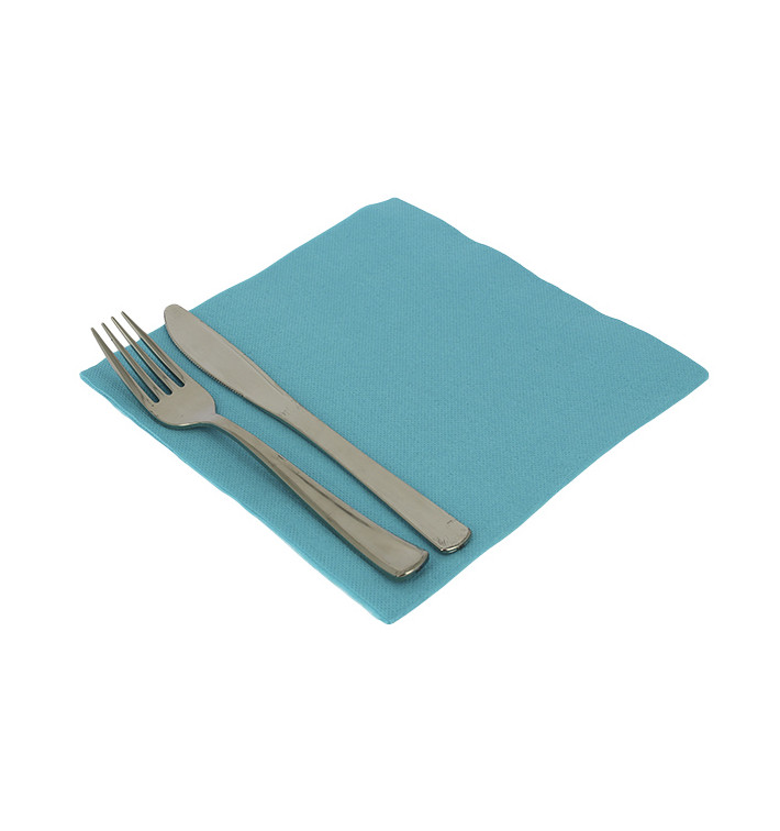 Papieren servet dubbel punt turkoois 40x40cm (50 stuks) Papieren servet dubbel punt turkoois 40x40cm (50 stuks)