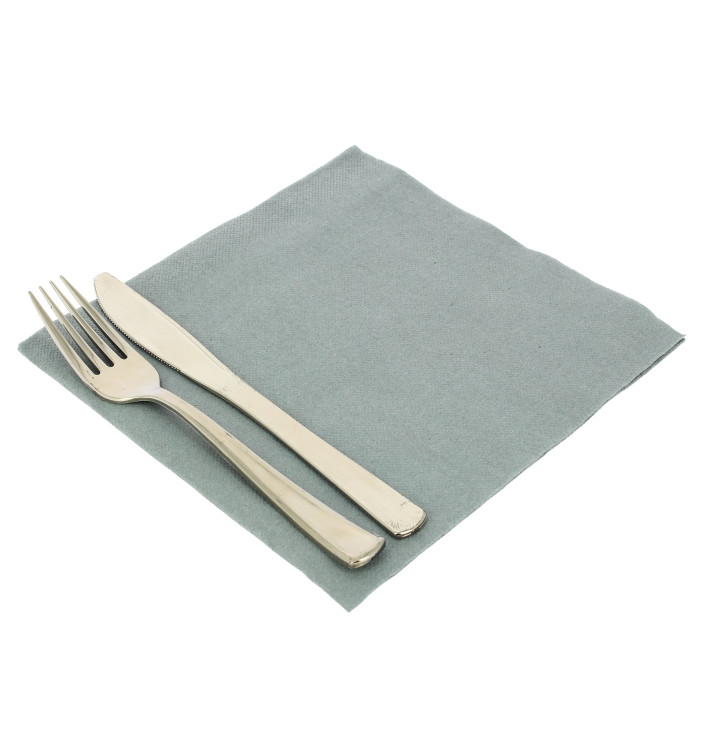 Papieren servet dubbel punt grijs 40x40cm (50 stuks) Papieren servet dubbel punt grijs 40x40cm (50 stuks)