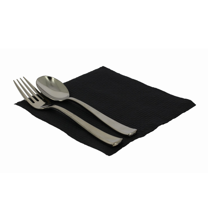 Papieren servet zwart 33x33cm 1-laags (3360 stuks) Papieren servet zwart 33x33cm 1-laags (3360 stuks)