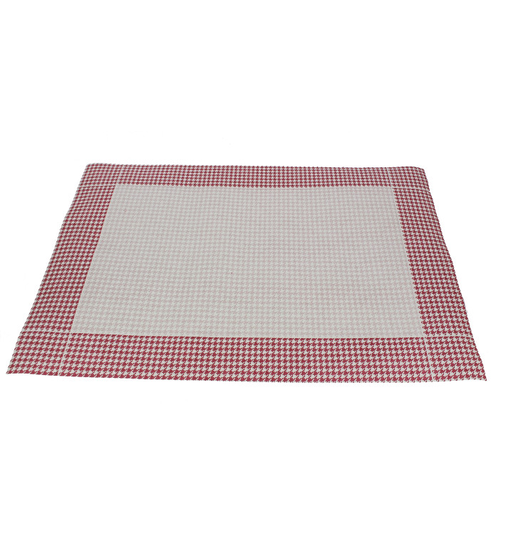 Papieren Placemats 30x40cm "Pata Gallo" bordeauxrood 50g (500 stuks) Papieren Placemats 30x40cm "Pata Gallo" bordeauxrood 50g (500 stuks)