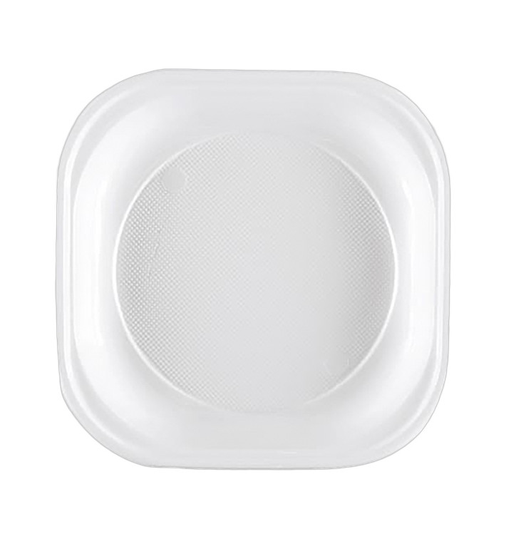 Plastic bord PS PS Vierkant wit 20x20 cm (1000 stuks) Plastic bord PS PS Vierkant wit 20x20 cm (1000 stuks)