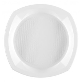 Plastic bord PS PS Vierkant wit 23x23 cm 1C (100 stuks) 