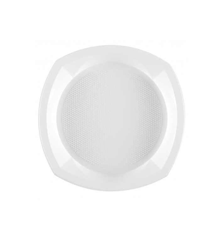 Plastic bord PS PS Vierkant wit 23x23 cm 1C (100 stuks) Plastic bord PS PS Vierkant wit 23x23 cm 1C (100 stuks)