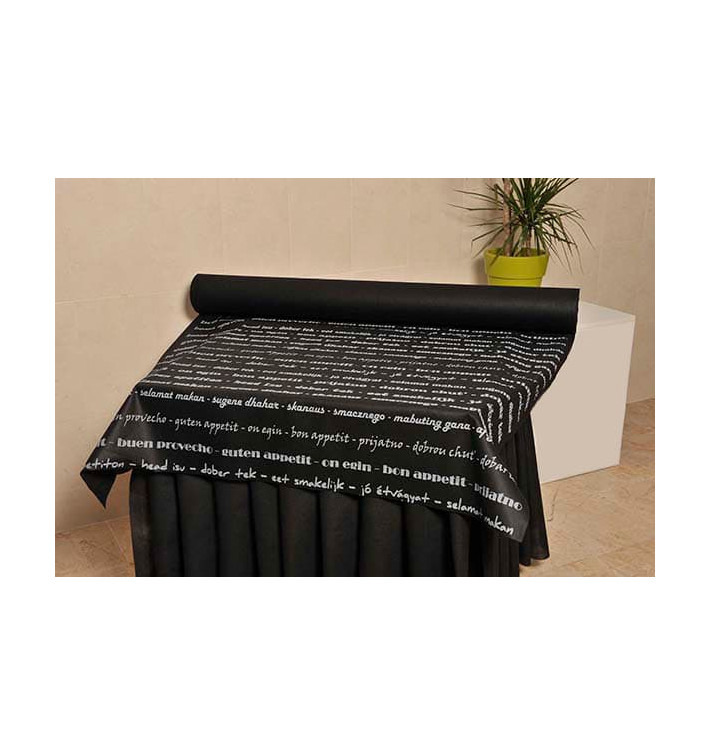 Novotex Tafelkleed rol zwart "Buen Provecho" P40cm 1,2x50m (6 stuks) Novotex Tafelkleed rol zwart "Buen Provecho" P40cm 1,2x50m (6 stuks)