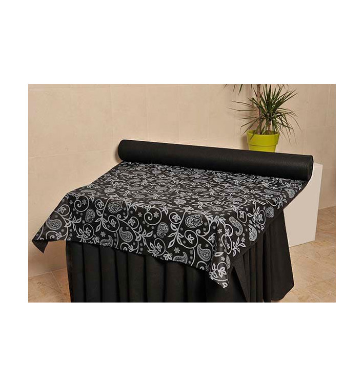 Novotex Tafelkleed rol zwart "Cachemir" P40cm 1,2x50m (1 stuk) Novotex Tafelkleed rol zwart "Cachemir" P40cm 1,2x50m (1 stuk)