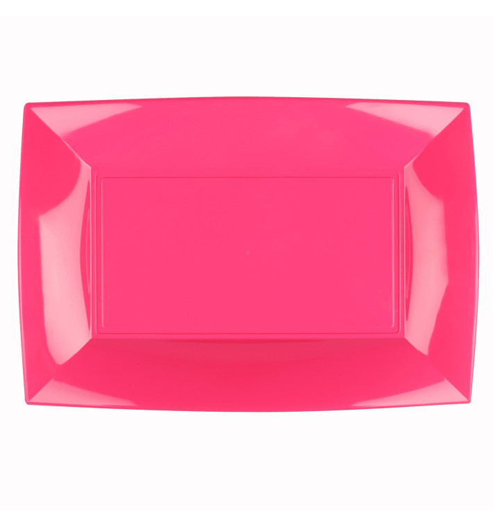 Plastic dienblad microgolfbaar fuchsia "Nice" 34,5x23cm (60 stuks) Plastic dienblad microgolfbaar fuchsia "Nice" 34,5x23cm (60 stuks)