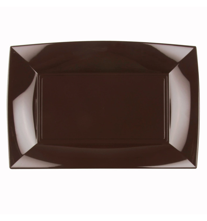 Plastic dienblad microgolfbaar bruin "Nice" 34,5x23cm (6 stuks) Plastic dienblad microgolfbaar bruin "Nice" 34,5x23cm (6 stuks)
