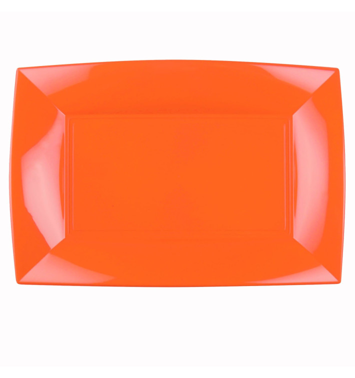 Plastic dienblad microgolfbaar oranje "Nice" 34,5x23cm (6 stuks) Plastic dienblad microgolfbaar oranje "Nice" 34,5x23cm (6 stuks)
