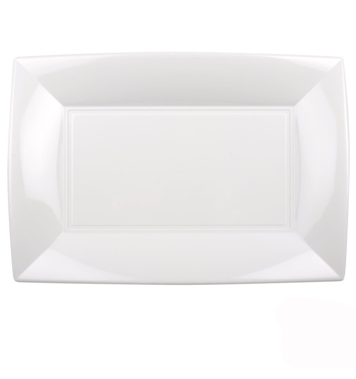 Plastic dienblad microgolfbaar wit "Nice" 34,5x23cm (60 stuks) Plastic dienblad microgolfbaar wit "Nice" 34,5x23cm (60 stuks)