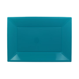 Plastic dienblad turkoois 33x22,5cm (180 stuks)