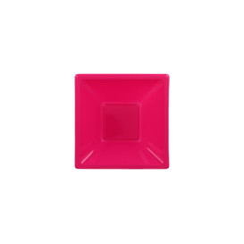 Plastic kom PS Vierkant fuchsia 12x12cm (12 stuks) 