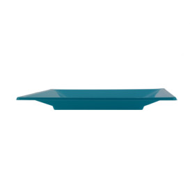 Plastic bord Vierkant plat turkoois 17 cm (750 stuks)