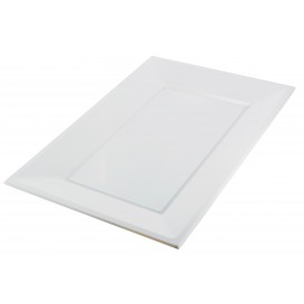 Plastic dienblad wit 33x22,5cm (750 stuks)