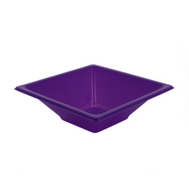 Plastic kom PS Vierkant lila 12x12cm (12 stuks) 