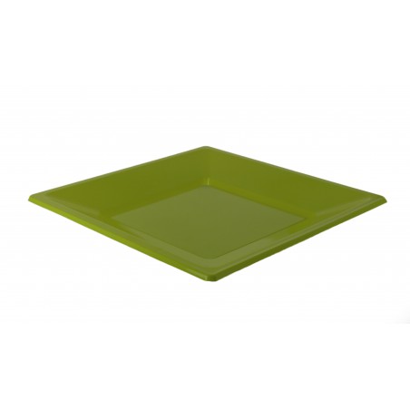 Plastic bord Plat Vierkant pistache groen 23cm (750 stuks)