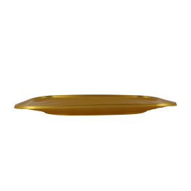Plastic dienblad microgolfbaar "X-Table" goud 33x23cm (2 stuks) 