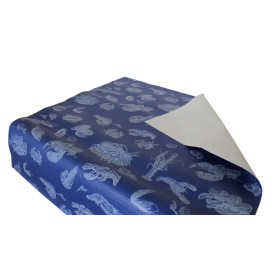 Voorgesneden papieren tafelkleed 1x1m "Marisco" blauw 37g 1x1m (400 stuks)