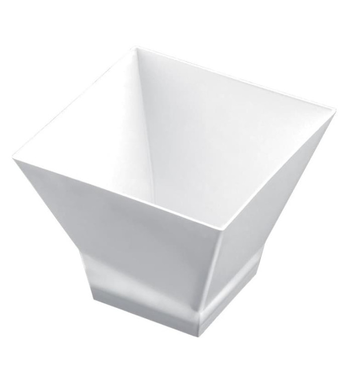 Plastic PS proefbeker "Pagoda" wit 90 ml (25 stuks) Plastic PS proefbeker "Pagoda" wit 90 ml (25 stuks)