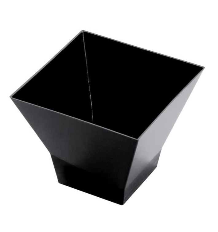 Plastic PS proefbeker "Pagoda" zwart 90 ml (500 stuks) Plastic PS proefbeker "Pagoda" zwart 90 ml (500 stuks)