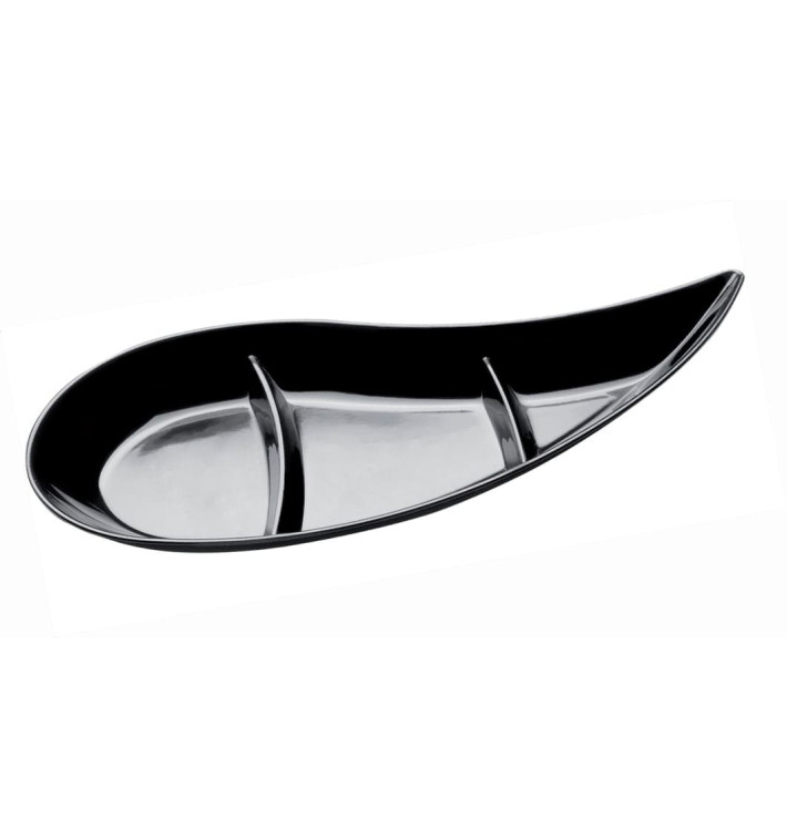 Proeving saus kom PS "Virgola" 3 Compartmenten zwart 30 ml (500 stuks) Proeving saus kom PS "Virgola" 3 Compartmenten zwart 30 ml (500 stuks)