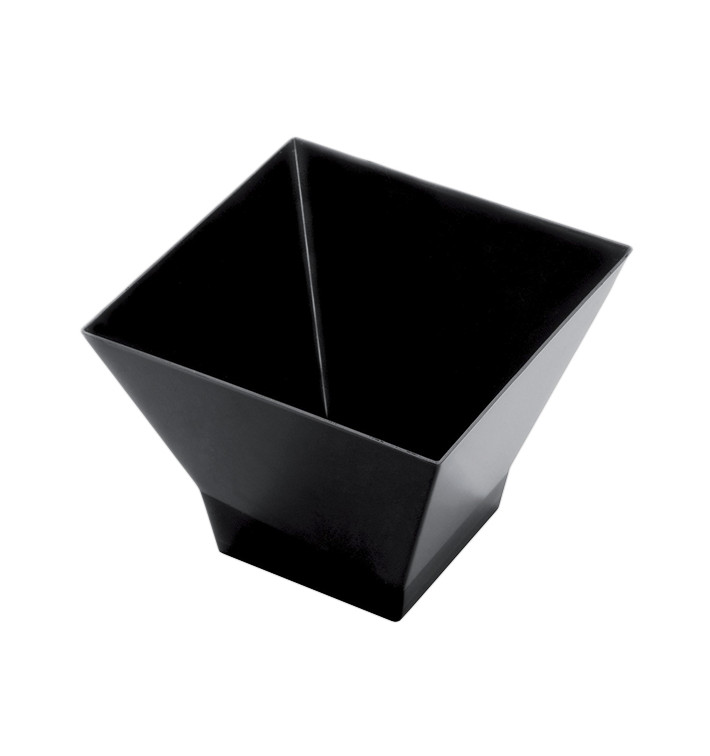 Proeving plastic kom PS "Pagoda" medium maat zwart 200 ml (12 stuks) Proeving plastic kom PS "Pagoda" medium maat zwart 200 ml (12 stuks)