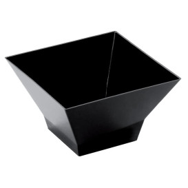 Proeving plastic kom PS "Pagoda" zwart 350ml (12 stuks) 