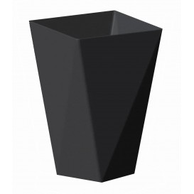 Plastic PS proefbeker "Diamond" zwart 150 ml (12 stuks)